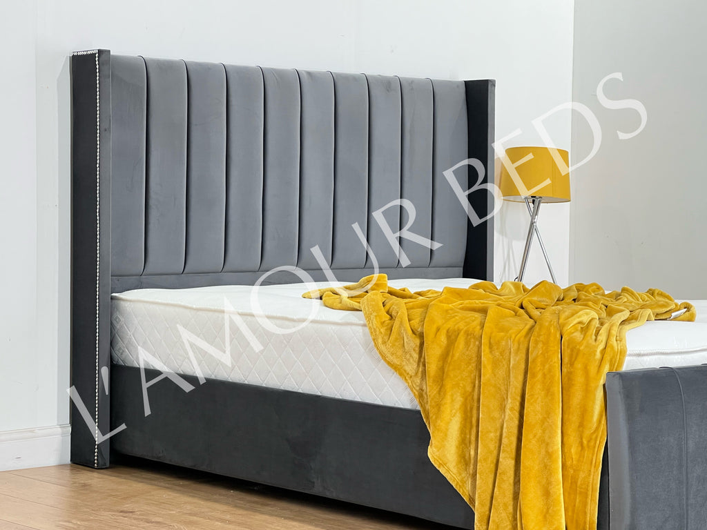 upholstered double bed frame